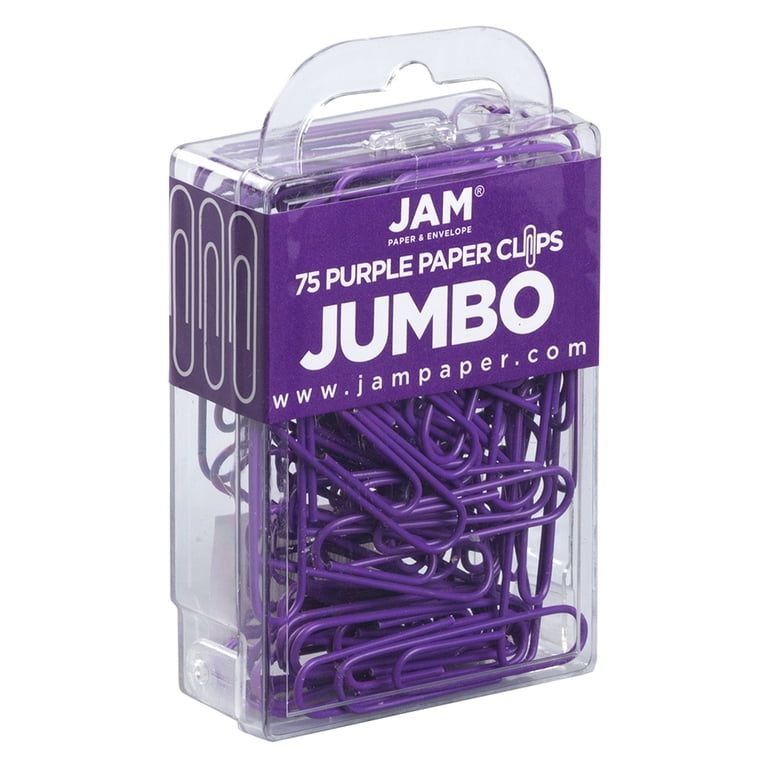 JAM Paper Jumbo Paper Clips, Purple, 75 Pack photo 3