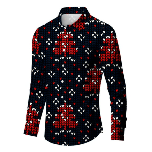 KAUOD Christmas Hawaii Shirt for Men Long Sleeve Button Down Santa Vacation Dress Shirts Men Vacation Plus Size Casual Shirts