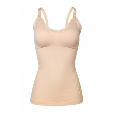 LAST CLANCE SALE! Women s Breast Feeding Tops  Maternity Nursing Cami with Build in Shelf Bra  Skin  85D-90D|95B-95D