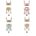 thumbnail image 4 of Sonducket Conjunto de sujetador Lencería sexy Bordado 3 piezas Patrones de flores Dulce regalo Encaje Brasserie Piel Cerrar Sujetadores Ropa interior Verde oscuro METRO, 4 of 6