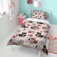 thumbnail image 4 of Yorkie and Floral Duvet Cover and Pillowcase Set for Single Bedding, Bedroom Accessories for Kids Teens, 4 of 5