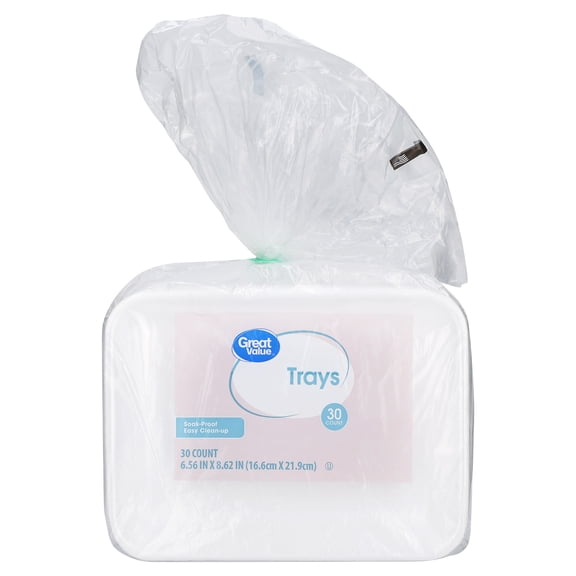 Great Value Foam Charola Tray 30ct