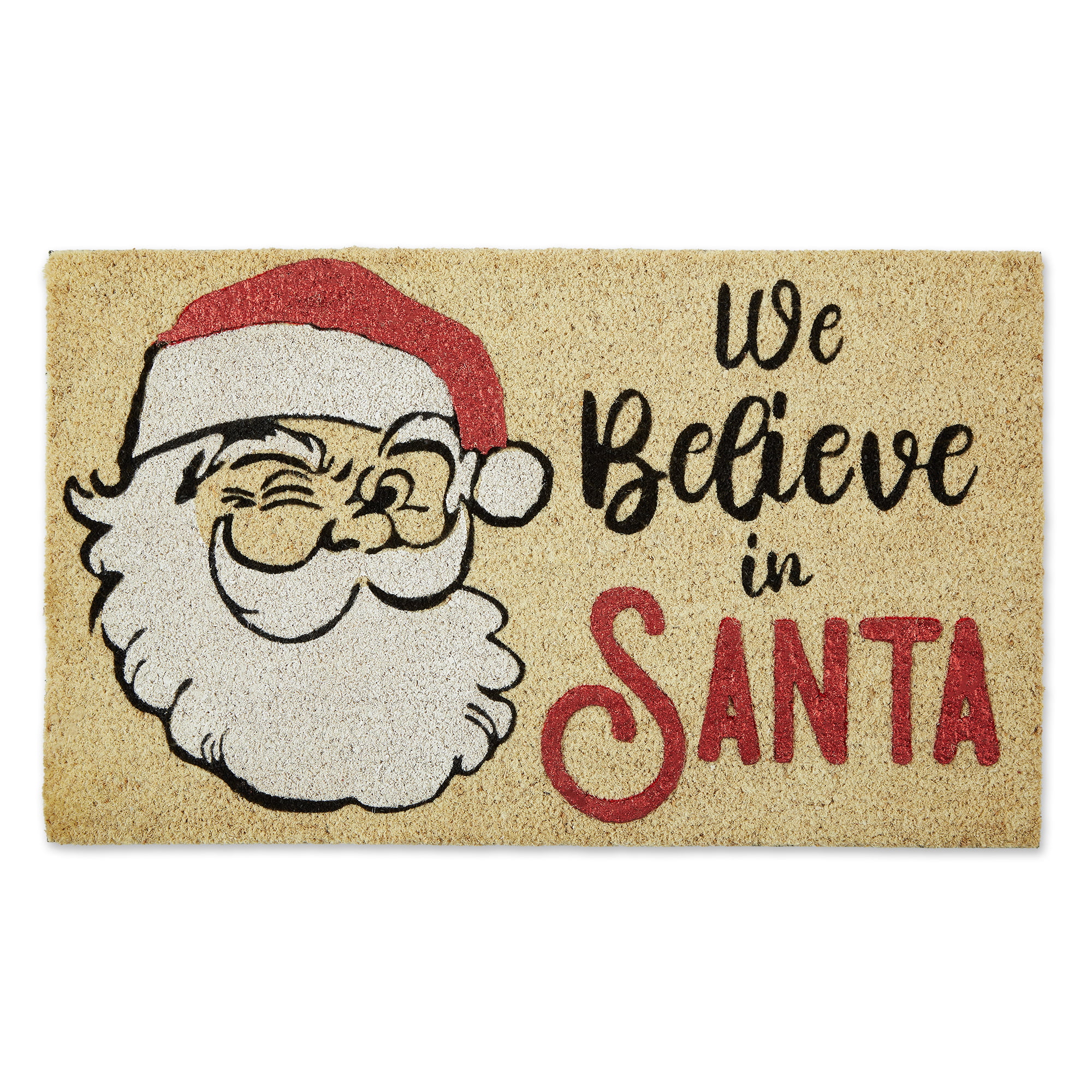 Believe Santa 18x30 DII Natural Coconut Coir Holiday Season Doormat 