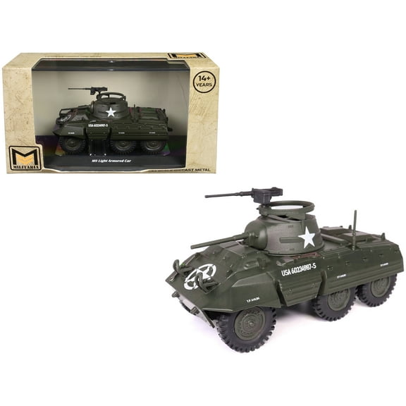 M8 Light Armored Car Olive Drab "United States Army" 1/43 Diecast Model by Militaria Die Cast