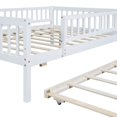 thumbnail image 6 of Full Daybed Frame, Wooden Sofa Bed Guest Bed with Trundle, Full Floor Bed Fence Bed, Dual-use Full Size Platform Bed Frame, for Living Room Bedroom, No Box Spring Needed, White, 6 of 7