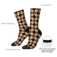 thumbnail image 4 of Rateoe Argyle of brown for Women Casual Calf Socks - Cute Crew Socks - Thin Soft Above Ankle Socks Size 5-11, 4 of 6