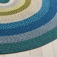 thumbnail image 5 of SAFAVIEH Braided Tendrils Striped Machine Washable Reversible Area Rug, Navy/Green, 4' x 6' Oval, 5 of 12