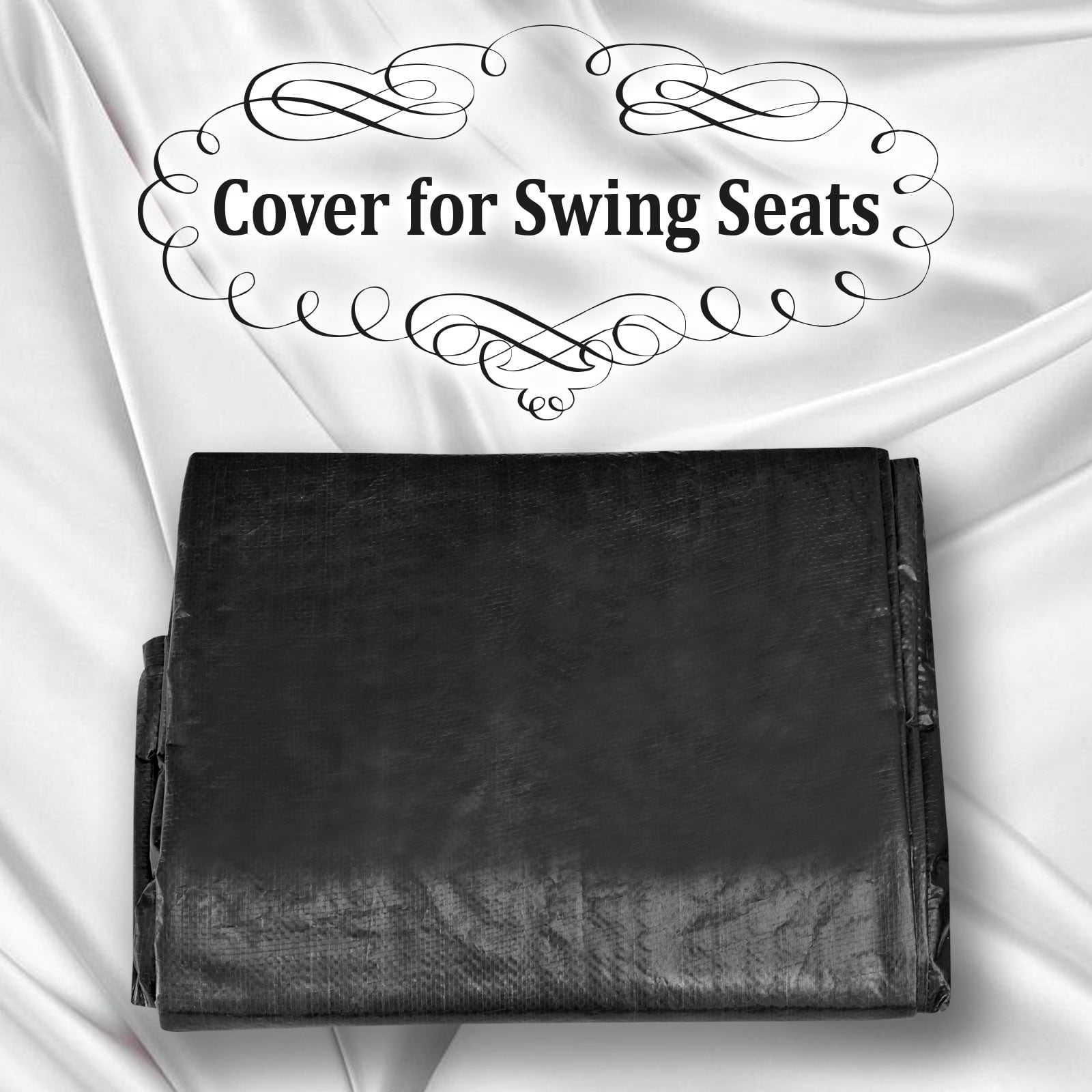 Sunny 3 Seater Patio Canopy Swing Cover - Outdoor Furniture Porch Waterproof Protector Zipper Closure (Black)