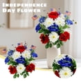thumbnail image 2 of White Roses Artificial Flowers, Faux White Flowers, Flowers Artificial, Artificial Flower Bouquet, Red White and Blue decorations, Patriotic decor, Memorial Day decorations,, 2 of 6