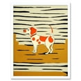 thumbnail image 1 of Beagle Dog illustration Springer Orange on Mustard Spaniel Art Print Framed Poster Wall Decor 12x16 inch, 1 of 5