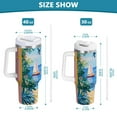 thumbnail image 6 of Yayeee 40oz Stainless Steel Tumbler with Straw and Handle Double-Wall Insulated Travel Water Bottle, Blue Seaside, 6 of 8