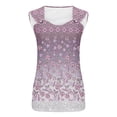 thumbnail image 4 of Women's Sexy Sleeveless Tank Tops Summer Casual V Neck Floral Printed Cami Tee Shirts Regular Fit Basic Vest Tops Camisole Trendy Cute Tees Blouses Going Out T-Shirts, 4 of 4