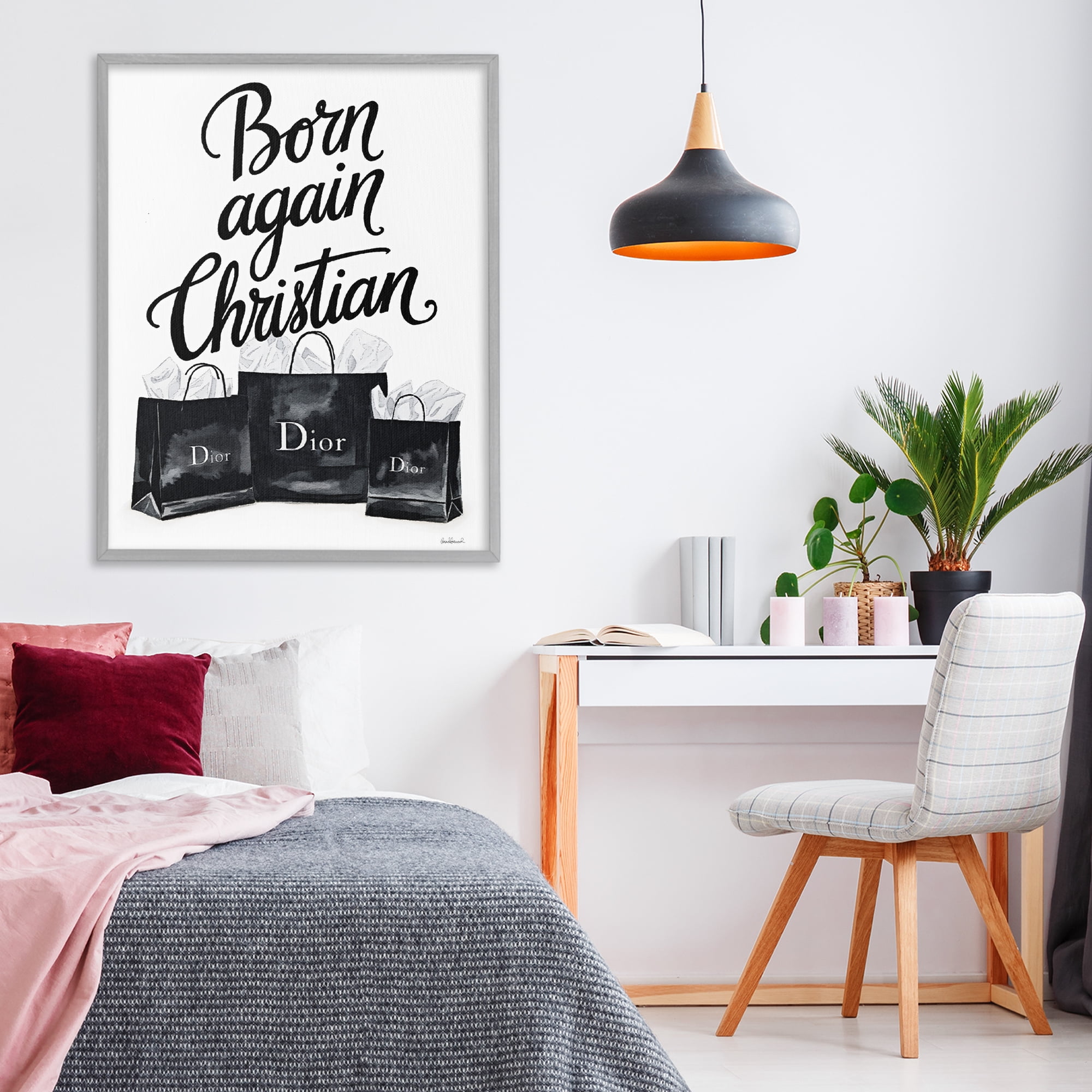 Shopping Born Again Christian Gray Framed Giclee Art, design by Amanda Greenwood