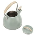 thumbnail image 4 of Modern Tea Pot, Flat Bottom  Light Green Whistling Teapot 3L  For Stove, 4 of 8