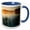 Blue/White, variant on 3drose, Usa, Idaho, Winchester Lake State Park, Lapwai Lake at Sunrise, 11oz Two-tone Black Mug