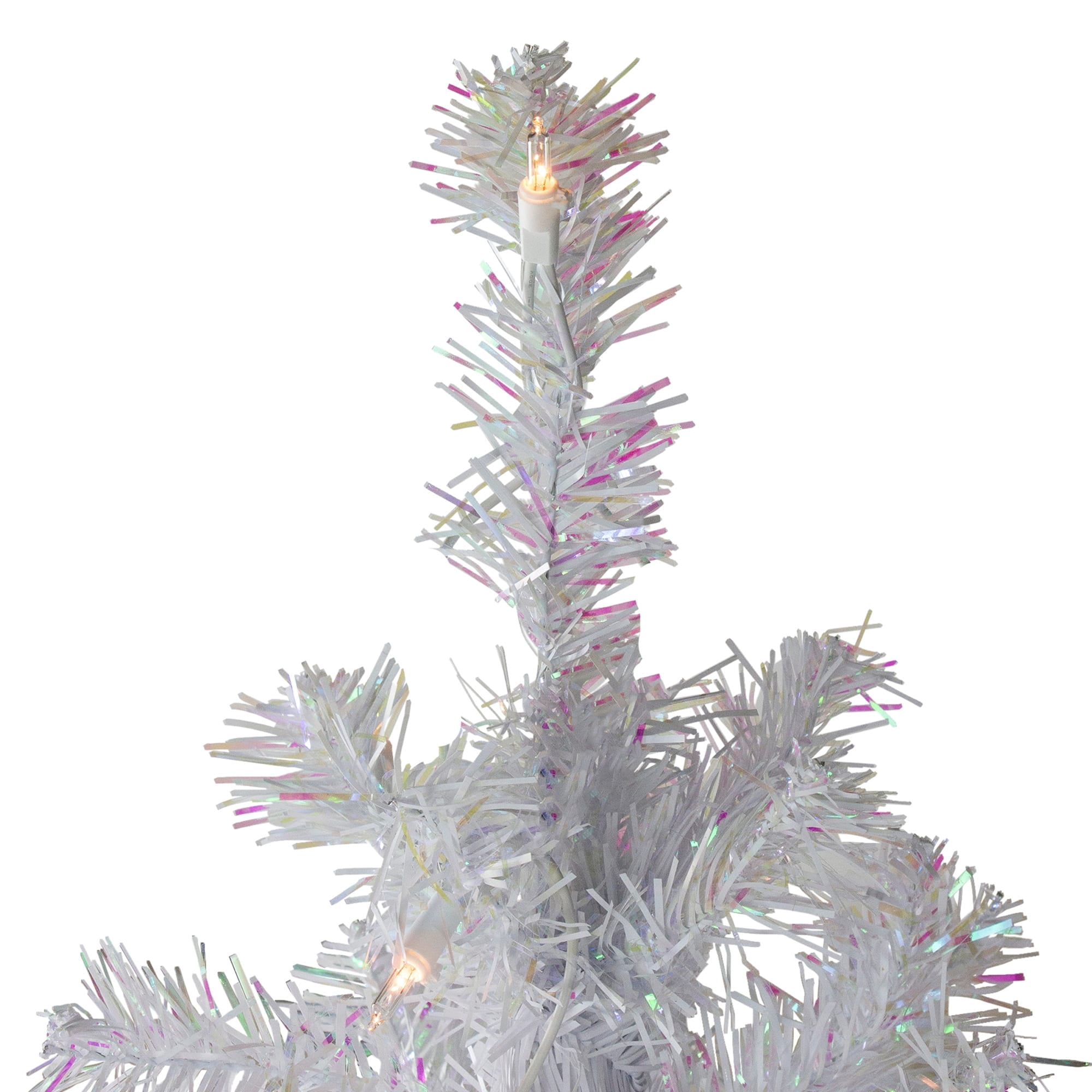 3' Pre-lit White Iridescent Pine Artificial Christmas Tree Multi
