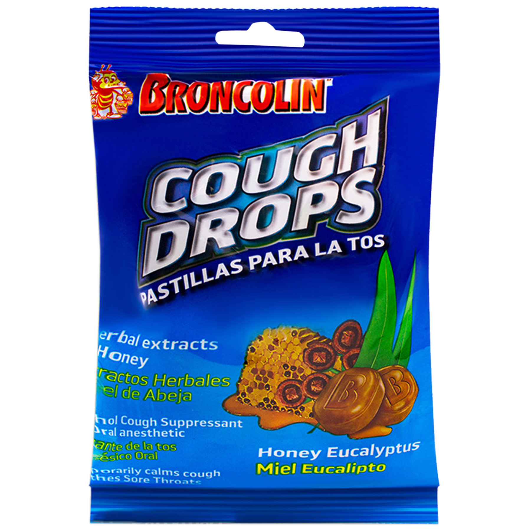 Broncolin HoneyEucalyptus Cough Drops, over the Counter Cough