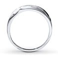 thumbnail image 2 of beryl_creation Men's 1.15 Ct Round Cut White Diamond Wedding Engagement Half Band Pinky Ring 14K White Gold Plated 925 Sterling Silver -5.5, 2 of 3