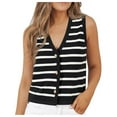 thumbnail image 1 of Women's Casual Jackets Striped Dressy Tops Cropped Tank Tops Button Up Cardigan Sweater Vests, 1 of 7