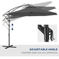 thumbnail image 5 of 10' Cantilever Tilt Offset Patio Umbrella w/ UV & Water Safe Material & Cross Base (Weight Not Included), Gray, 5 of 7