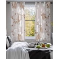 thumbnail image 3 of Brown White Floral Sheer Curtains 39 Inch Length 2 Panels Set for Living Room/Bedroom, Spring Botanical Leaves Farmhouse Kitchen Curtains Grommet Semi-Sheer Curtains Window Treatments 27.5"x39"x2, 3 of 7