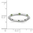 thumbnail image 5 of Solid 925 Sterling Silver Stackable Peridot Green August Gemstone Ring Eternity Band Size 10, 5 of 6