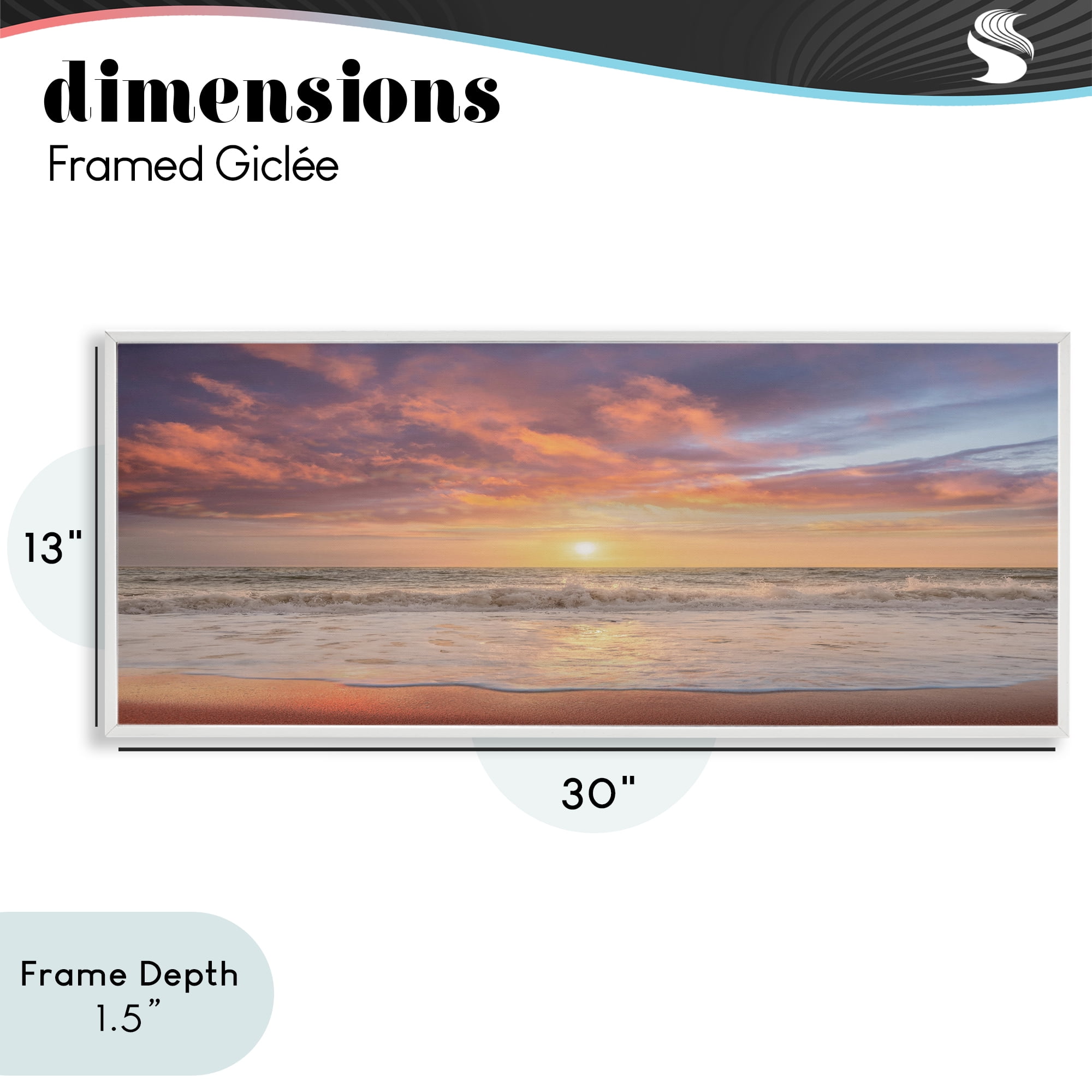 Stupell Industries Vivid Sunset Panorama White Framed Giclee Art, design by Mike Caliascibetta