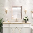 thumbnail image 4 of FUNTOUCH 20"x 28" Bathroom Mirror, Wall Mirror with Rectangular Metal Frame, Vanity Wall Mirror Decorative Vintage, Gold, 4 of 10