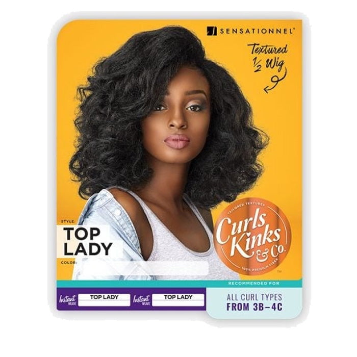CURLS KINKS  COIW TOP LADY COLACE BABY HAIR SYNTHETIC FIBER WIG