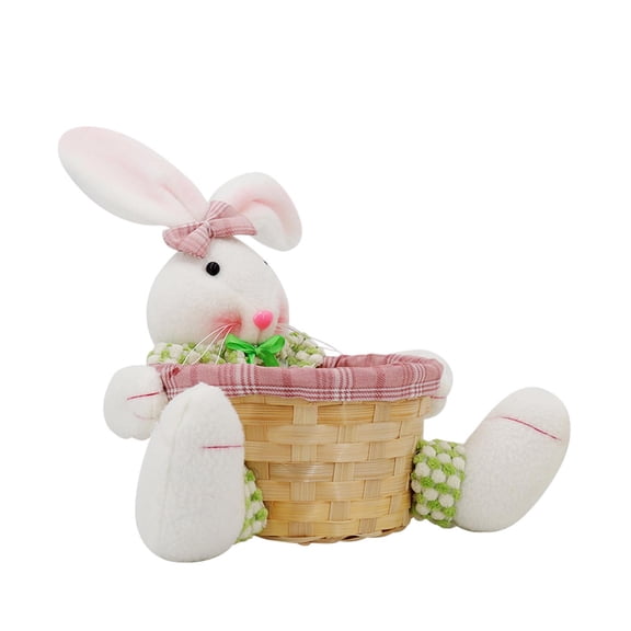 Easter Decoration Supplies Cute Easter Bunny Decorative Candy Basket Easter Storage Basket