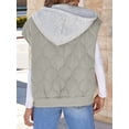 thumbnail image 6 of Women Cropped Hooded Zip Up Quilted Sleeveless Jackets Fall Light-Weight Coat with Pockets Gray M, 6 of 8