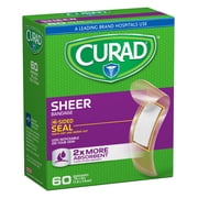 Curad Sheer Adhesive Bandages, Tan, 60 Ct