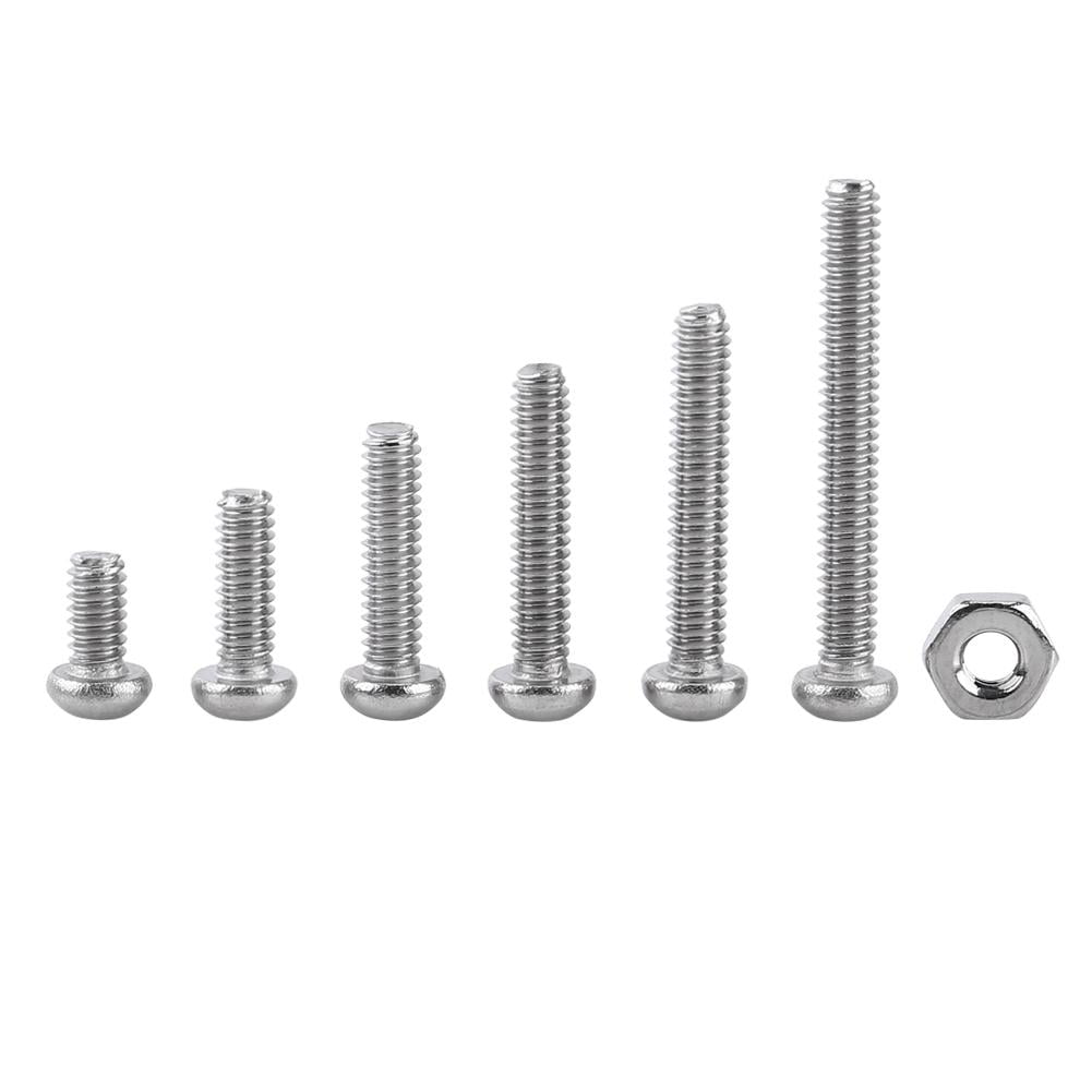 230Pcs for Various Purposes and Projects Beds Headboards Chairs Furniture Durable Silver Stainless Steel Bolt and Nut Assortment Hex Socket Screws