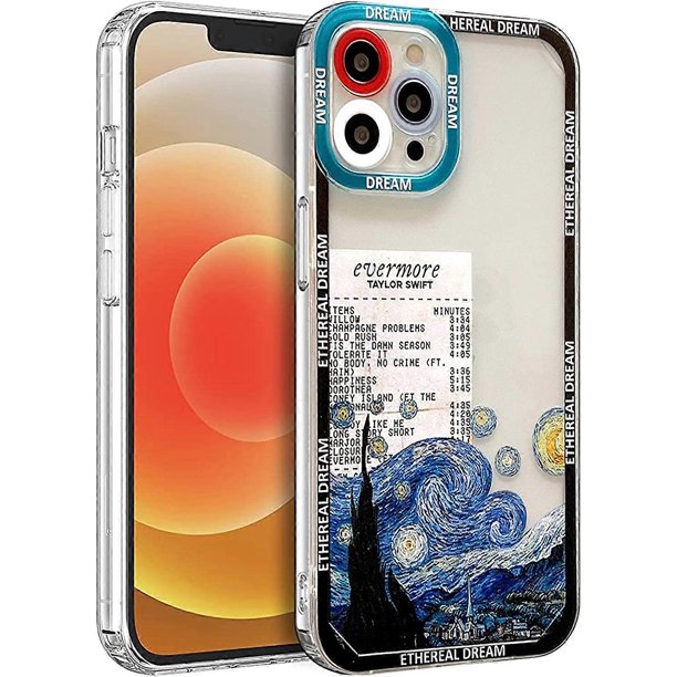 Funda compatible con iPhone 13 Pro Max con pintura al óleo y noche estrellada, con lente protectora de TPU suave a prueba de golpes, bonita funda para iPhone 13 Pro Max de 6,7 pulgadas