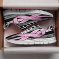 thumbnail image 3 of Breast Cancer Awareness Shoes for Men Women Running Shoes Lightweight Walking Sneakers Mesh Athletic Sport Shoes White Size 3.5, 3 of 5