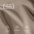 thumbnail image 4 of Bare Home Organic Jersey Sheet Set - 100% Organic Cotton - Deep Pocket - 3 Piece - Twin XL, Taupe, 4 of 10