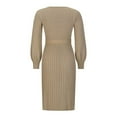 thumbnail image 4 of SWSMCLT Women's Sweater Dress Long Casual Long Sleeve Pullover Sweaters Bodycon High Waist Winter Fashion Fitted Belted Khaki X-Large, 4 of 4
