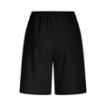 thumbnail image 6 of CheerKidz Women's Fashion High Waisted Half Shorts Pants Summer Elastic Waist Drawstring Casual Linen Pockets Pants(Black,S), 6 of 8