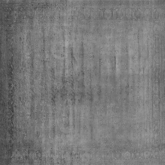 Ahgly Company Indoor Square Oriental Gray Industrial Area Rugs, 7' Square