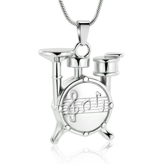 Drum Kit Cremation Pendant Small Urns for Ashes Keepsake Urn Necklace for Men Women