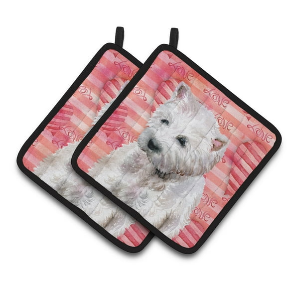 Caroline's Treasures Westie Love Pair of Pot Holders