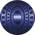 thumbnail image 1 of Ahgly Company Machine Washable Indoor Round Transitional Night Blue Area Rugs, 3' Round, 1 of 7
