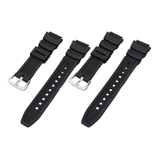 Reloj de pulsera de goma Sunnimix con Hebilla de acero inoxidable 1,8 cm Argenta negra