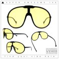 thumbnail image 2 of Super Oversized Curved Top Shield Racer Plastic Fashion Sunglasses Black - Yellow, 2 of 8
