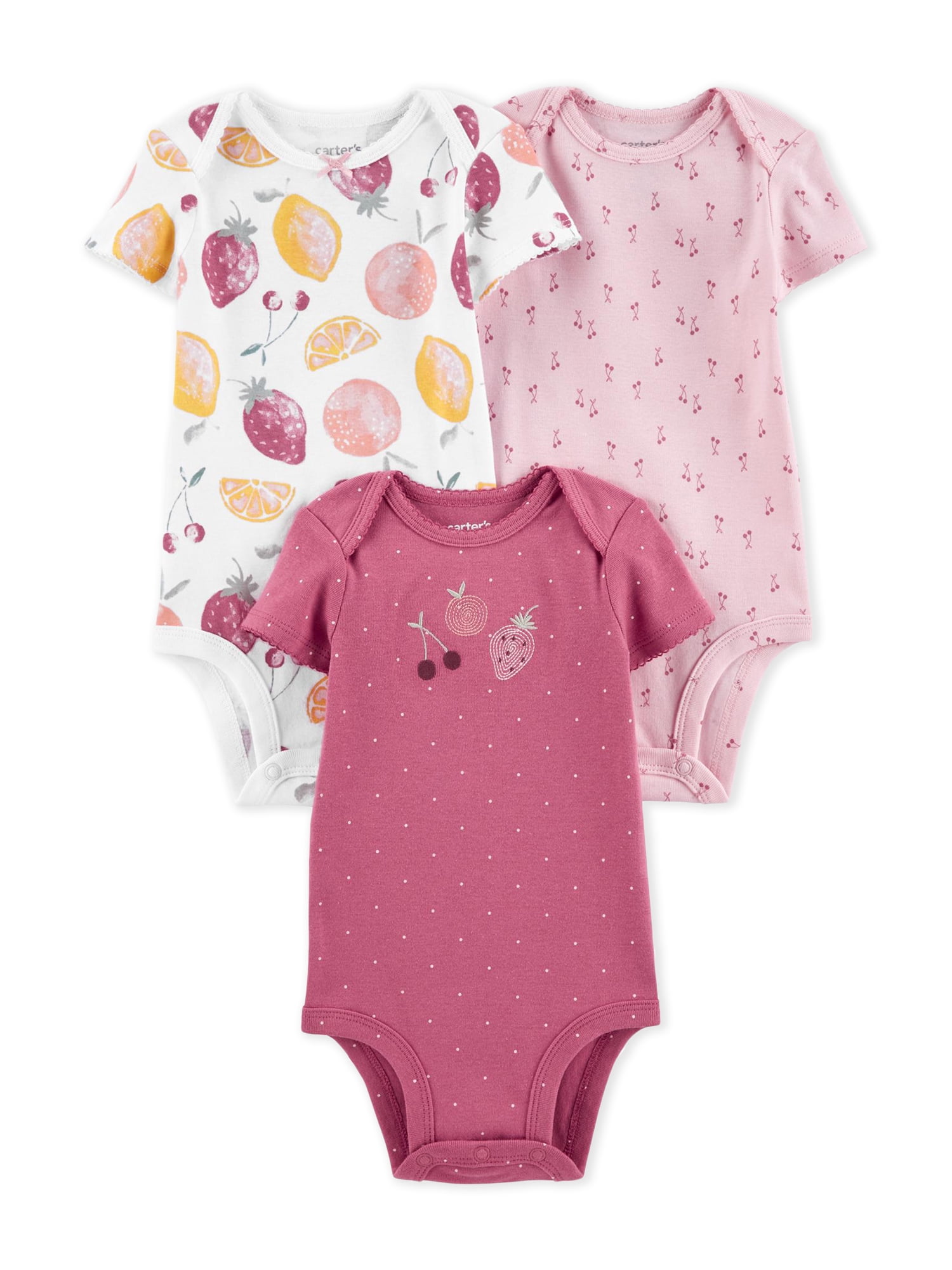 Carter's Child of Mine Baby Girl Bodysuit, 3-Pack, Sizes Preemie-18M ...