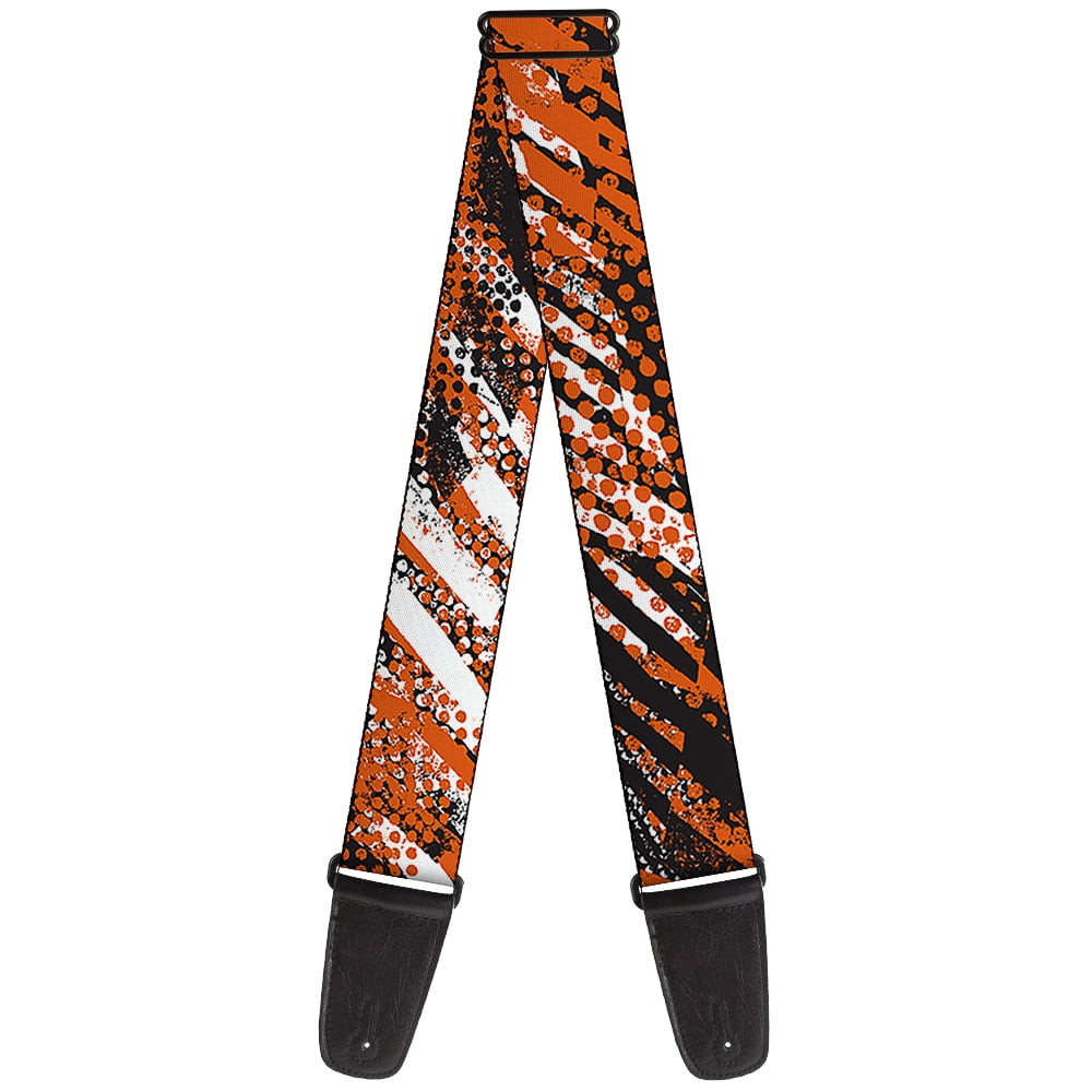 Buckle-Down Guitar Strap, Grunge Tread Orange, 2 Inches Wide