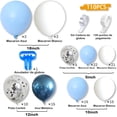thumbnail image 2 of Juego de Guirnaldas de Globos, 110 Piezas de Arco de Globos Macaron Azules Blancos, con Globos Azules Metálicos, Globos de Lámina Plateada 4D, para Decoración de Cumpleaños, Boda, 2 of 4