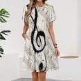 thumbnail image 2 of Musical Notes Women's Dress Short Sleeve Summer Sundress Summer Women Clothes, 2 of 7