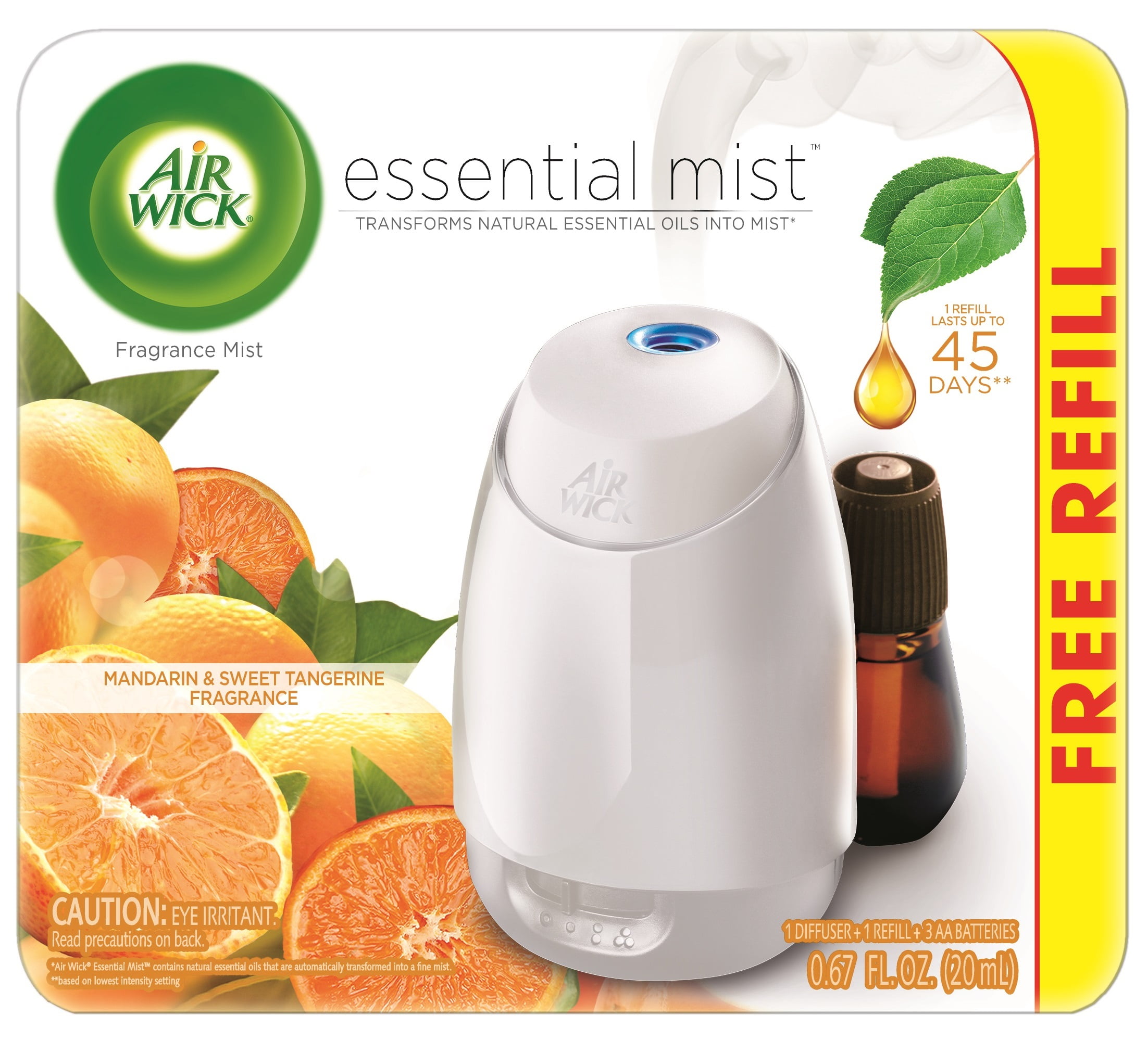 Air Wick Essential Mist Starter Kit (Diffuser + Refill), Mandarin and