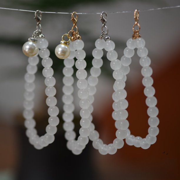Accesorios de joyería de perlas, perlas de imitación de vidrio, accesorios de bricolaje, cadena de cuentas de mano, bola de piel, llavero, colgante, regalo, cadena corta pequeña